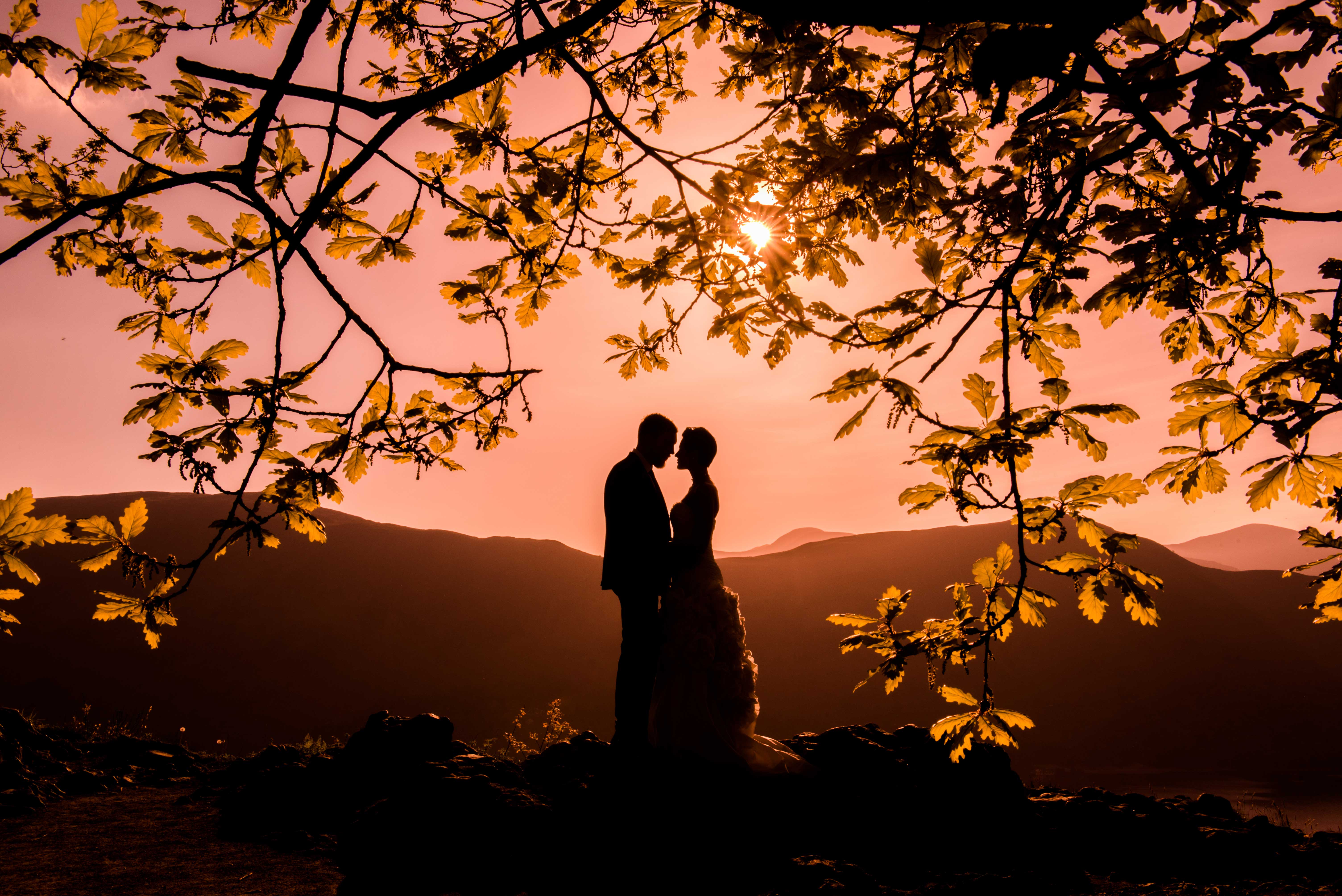 Lake District Wedding Photography with sunset